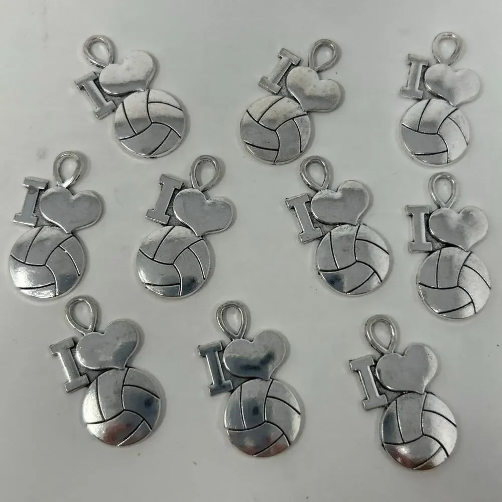 Volleyball Junior Youth Bracelet or‎ Necklace Charms Volleyball Sticker & Ribbon